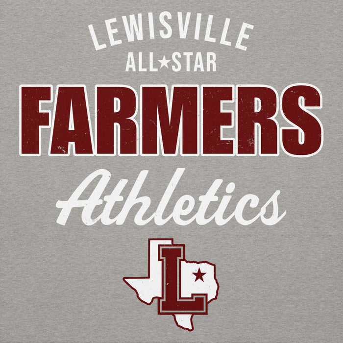 Close-up view of Lewisville High School Farmers Grey Classic Unisex Hoodie 034