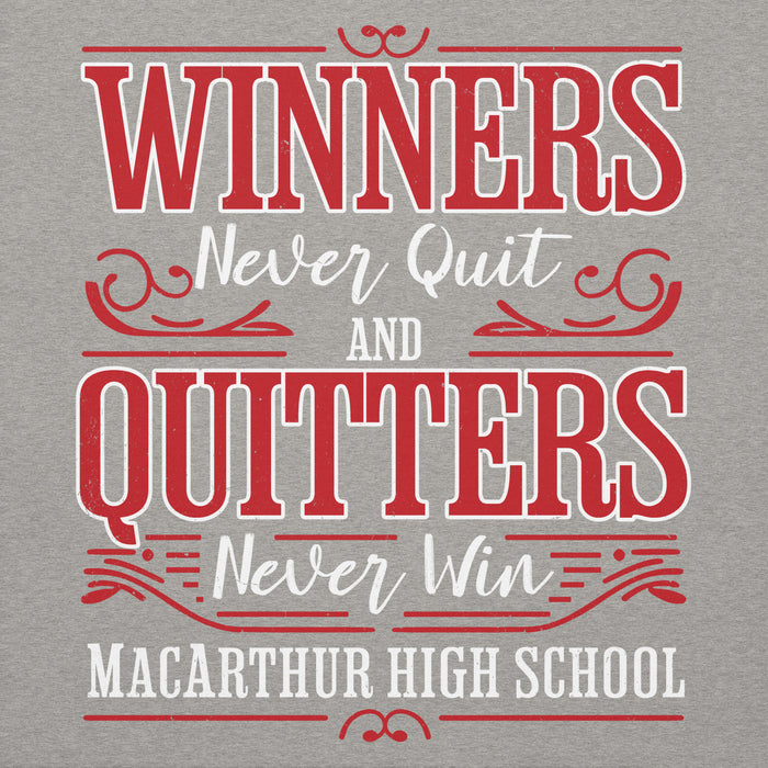 Close-up view of MacArthur High School Generals Grey Premium Unisex Hoodie 237