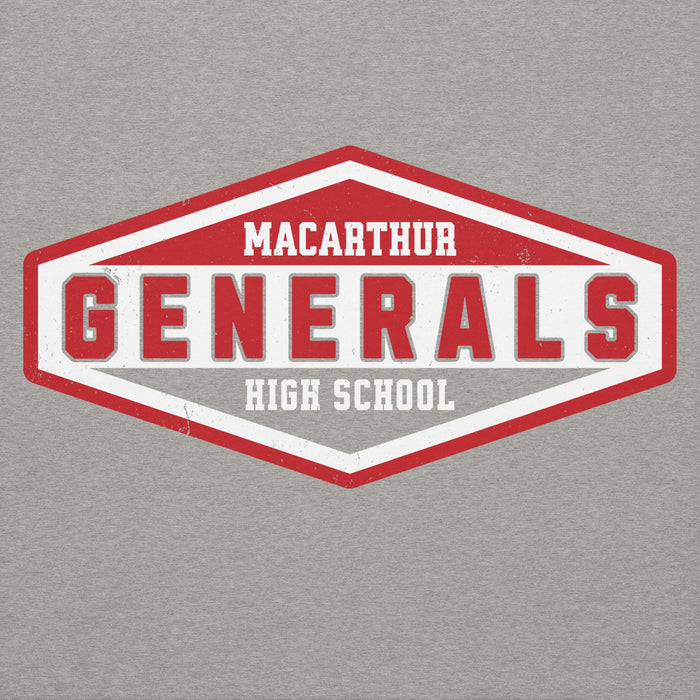Close-up view of MacArthur High School Generals Grey Premium Unisex Hoodie 009