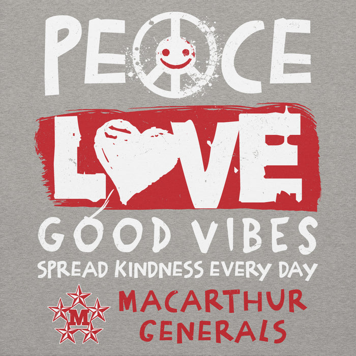 Close-up view of MacArthur High School Generals Grey Premium Unisex Hoodie 240