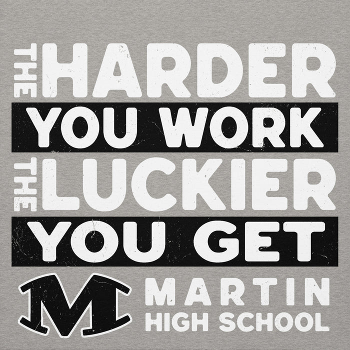 Close-up view of Martin High School Warriors Grey Premium Unisex Hoodie 238