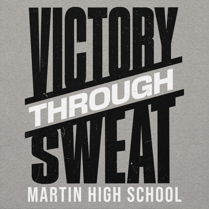 Close-up view of Martin High School Warriors Grey Premium Unisex Hoodie 241