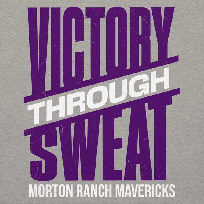 Close-up view of Morton Ranch High School Mavericks Premium Grey Unisex Hoodie 241