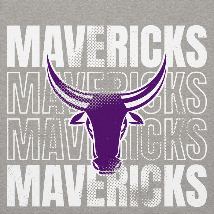 Close-up view of Morton Ranch High School Mavericks Premium Grey Unisex Hoodie 233