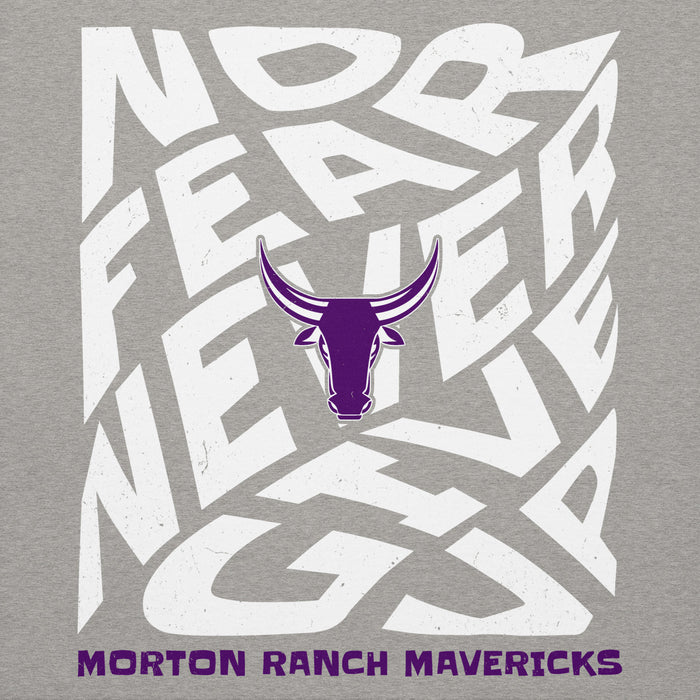 Close-up view of Morton Ranch High School Mavericks Premium Grey Unisex Hoodie 236