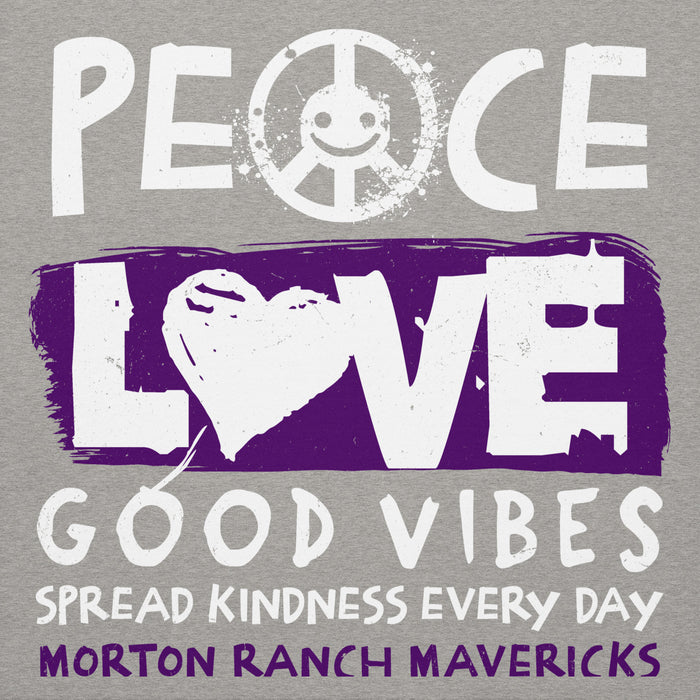 Close-up view of Morton Ranch High School Mavericks Premium Grey Unisex Hoodie 240