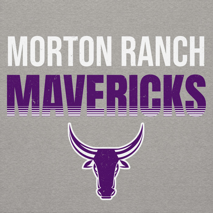 Close-up view of Morton Ranch High School Mavericks Premium Grey Unisex Hoodie 024