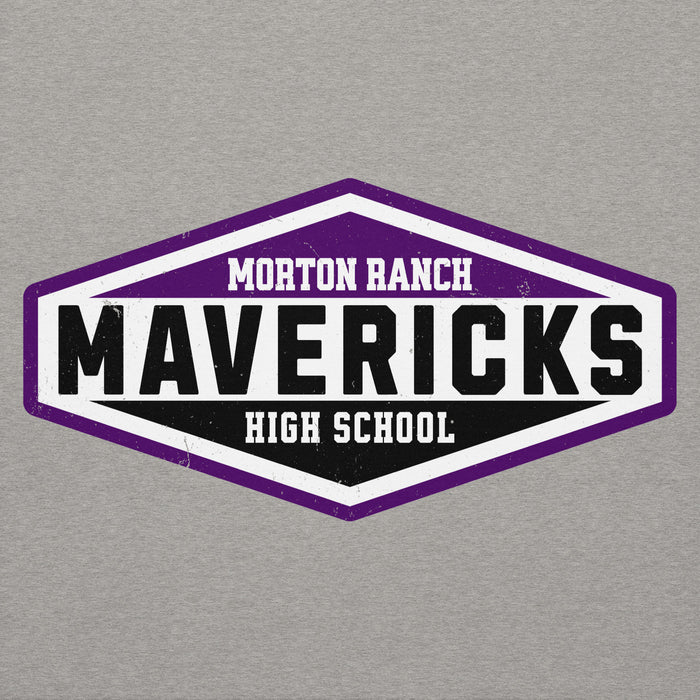 Close-up view of Morton Ranch High School Mavericks Premium Grey Unisex Hoodie 009
