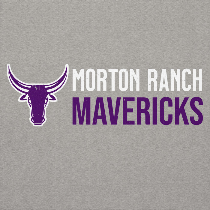Close-up view of Morton Ranch High School Mavericks Premium Grey Unisex Hoodie 200