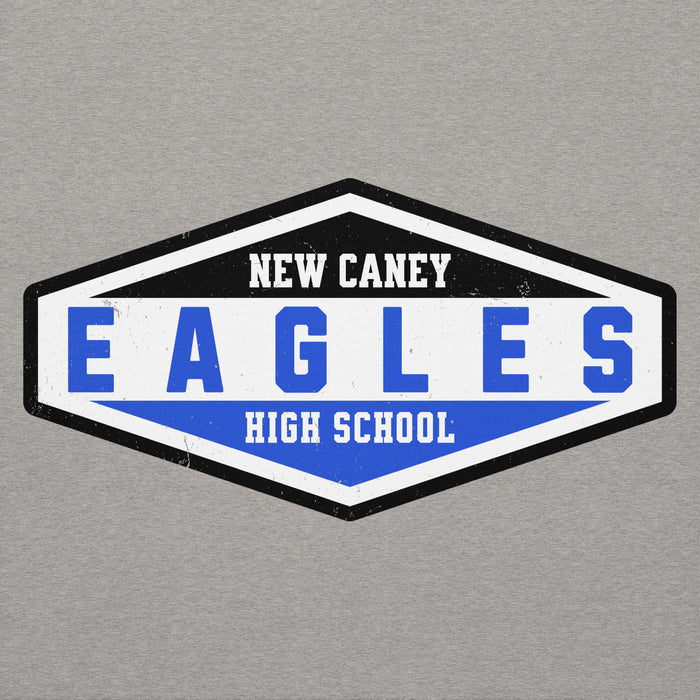 Close-up view of New Caney High School Eagles Grey Premium Unisex Hoodie 009