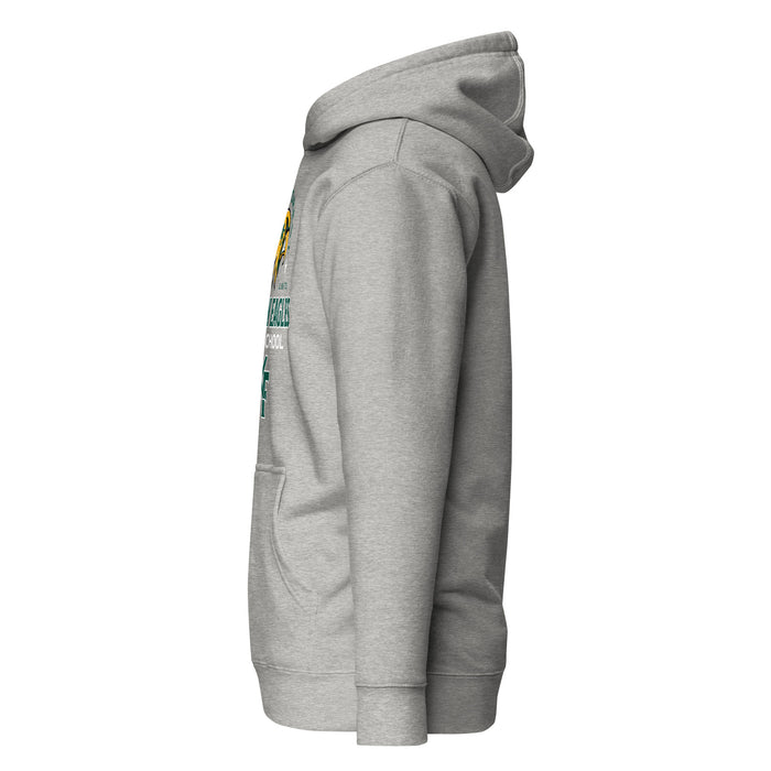 Side view of Klein Forest High School Golden Eagles Premium Carbon Grey Unisex Hoodie 222