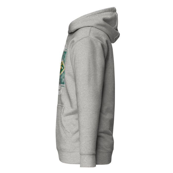 Side view of Klein Forest High School Golden Eagles Premium Carbon Grey Unisex Hoodie 210