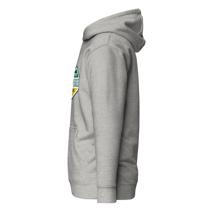 Side view of Klein Forest High School Golden Eagles Premium Carbon Grey Unisex Hoodie 009
