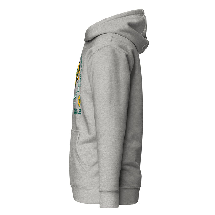 Side view of Klein Forest High School Golden Eagles Premium Carbon Grey Unisex Hoodie 208