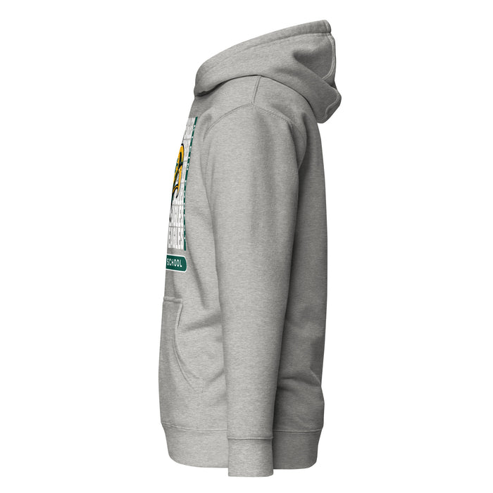 Side view of Klein Forest High School Golden Eagles Premium Carbon Grey Unisex Hoodie 235