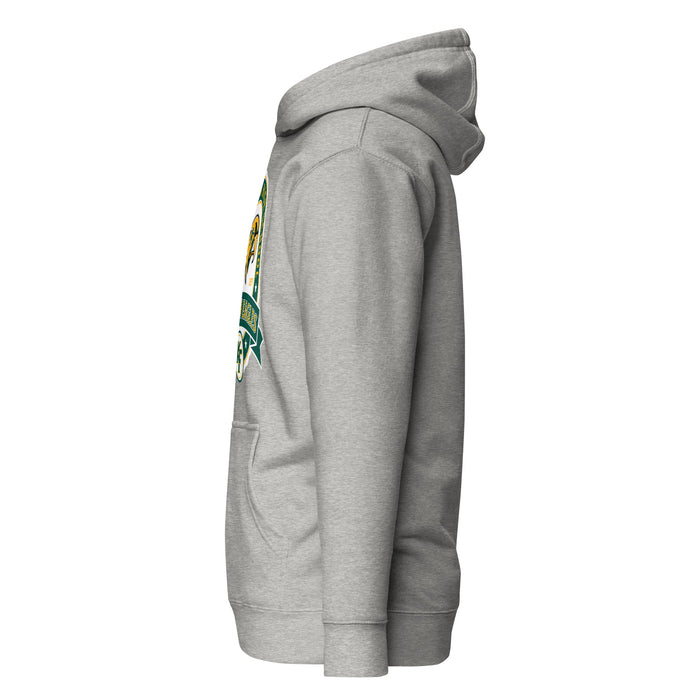 Side view of Klein Forest High School Golden Eagles Premium Carbon Grey Unisex Hoodie 212