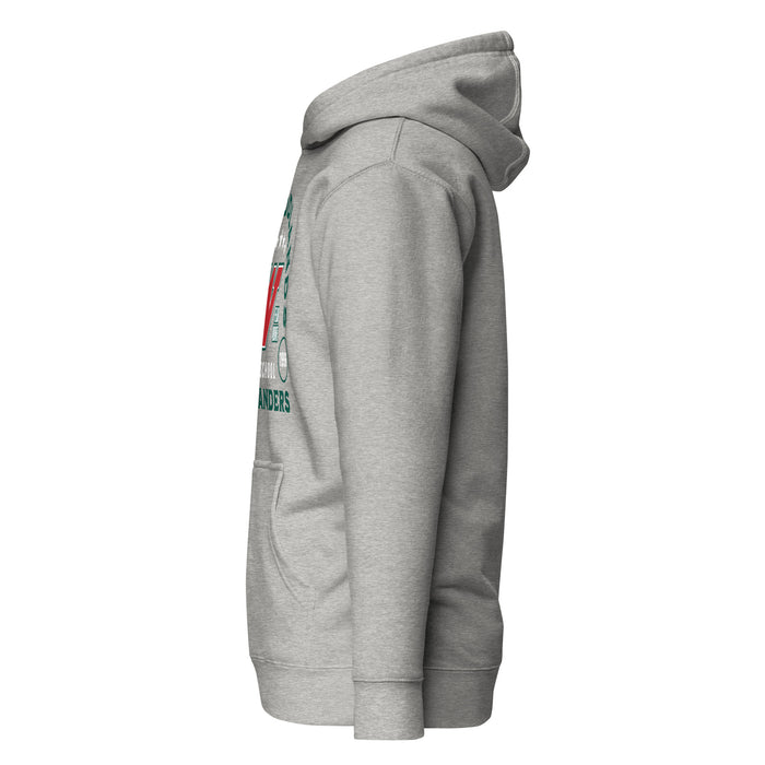 Side view of The Woodlands High School Highlanders Carbon Grey Premium Unisex Hoodie 208