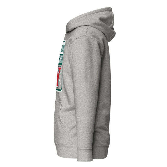 Side view of The Woodlands High School Highlanders Carbon Grey Premium Unisex Hoodie 001