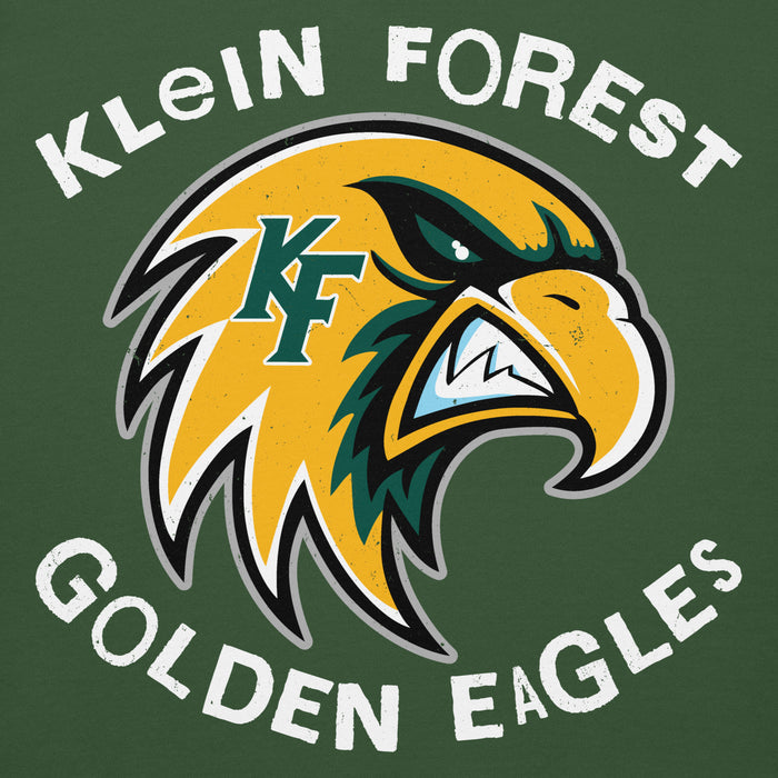 Close-up view of Klein Forest High School Golden Eagles Premium Forest Green Unisex Hoodie 228