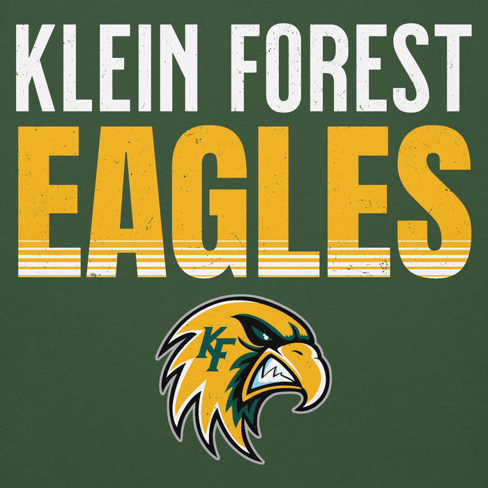 Close-up view of Klein Forest High School Golden Eagles Premium Forest Green Unisex Hoodie 024
