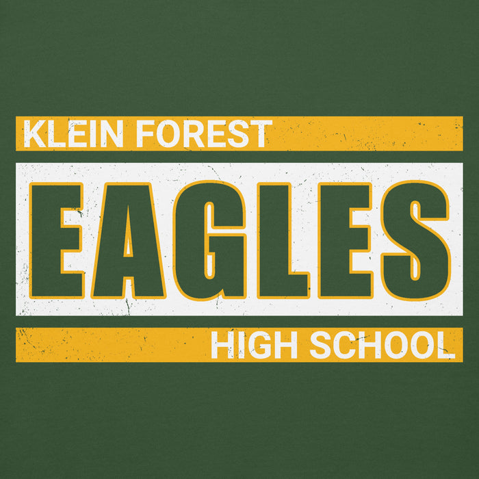 Close-up view of Klein Forest High School Golden Eagles Premium Forest Green Unisex Hoodie 098
