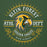 Close-up view of Klein Forest High School Golden Eagles Premium Forest Green Unisex Hoodie 201