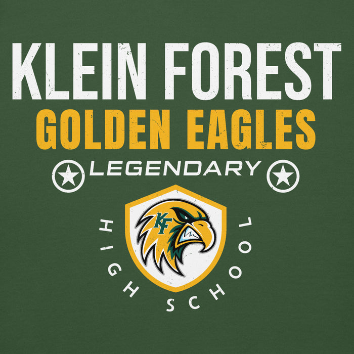 Close-up view of Klein Forest High School Golden Eagles Premium Forest Green Unisex Hoodie 003