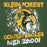 Close-up view of Klein Forest High School Golden Eagles Premium Forest Green Unisex Hoodie 205