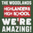 Close-up view of The Woodlands High School Highlanders Forest Green Premium Unisex Hoodie 231
