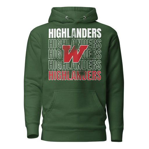 The Woodlands High School Highlanders Forest Green Premium Unisex Hoodie 233