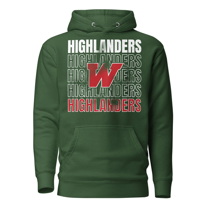The Woodlands High School Highlanders Forest Green Premium Unisex Hoodie 233