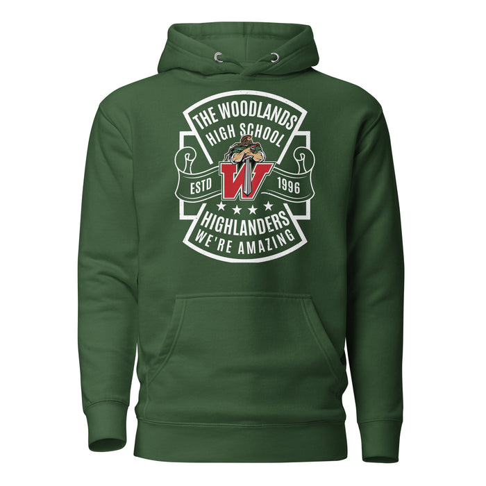 The Woodlands High School Highlanders Forest Green Premium Unisex Hoodie 207