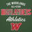 Close-up view of The Woodlands High School Highlanders Forest Green Premium Unisex Hoodie 034