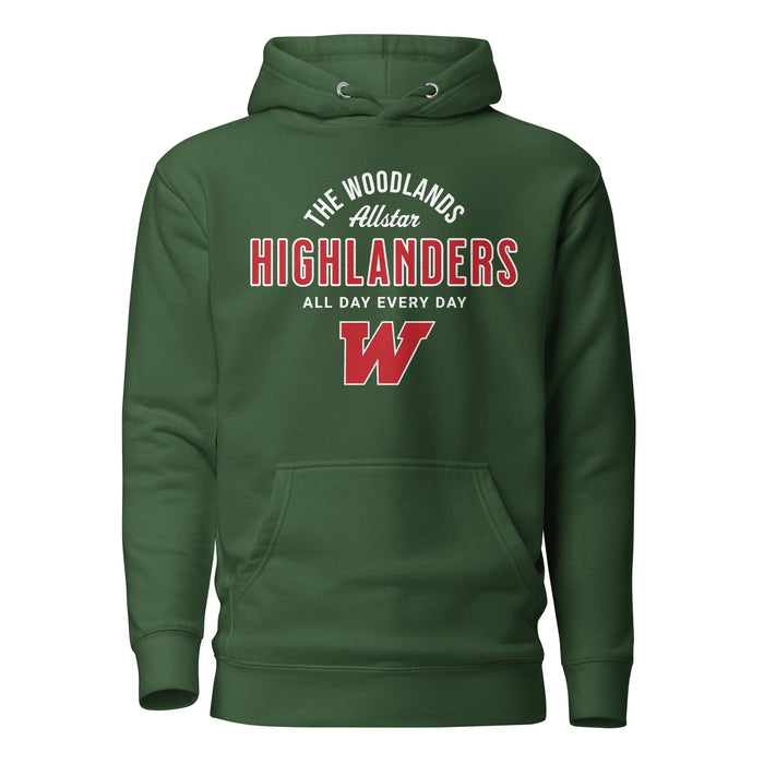The Woodlands High School Highlanders Forest Green Premium Unisex Hoodie 040