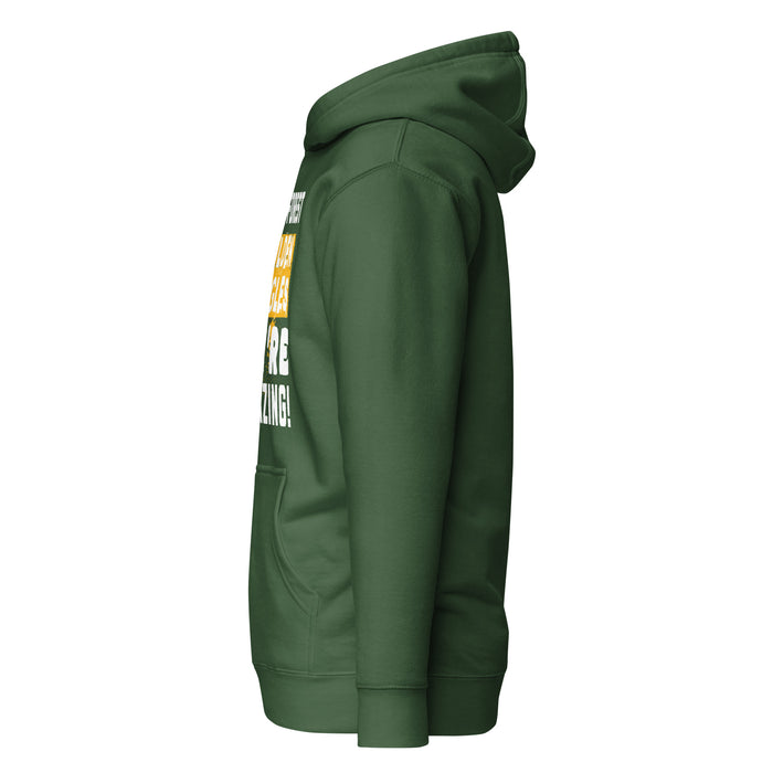 Side view of Klein Forest High School Golden Eagles Premium Forest Green Unisex Hoodie 231
