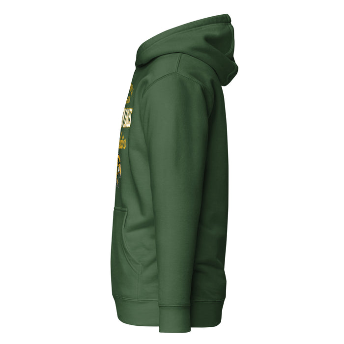 Side view of Klein Forest High School Golden Eagles Premium Forest Green Unisex Hoodie 034