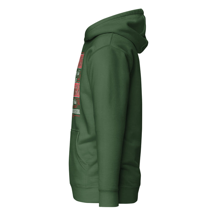 Side view of The Woodlands High School Highlanders Forest Green Premium Unisex Hoodie 231