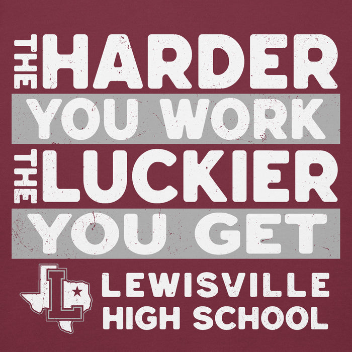 Close-up view of Lewisville High School Farmers Maroon Premium Unisex Hoodie 238