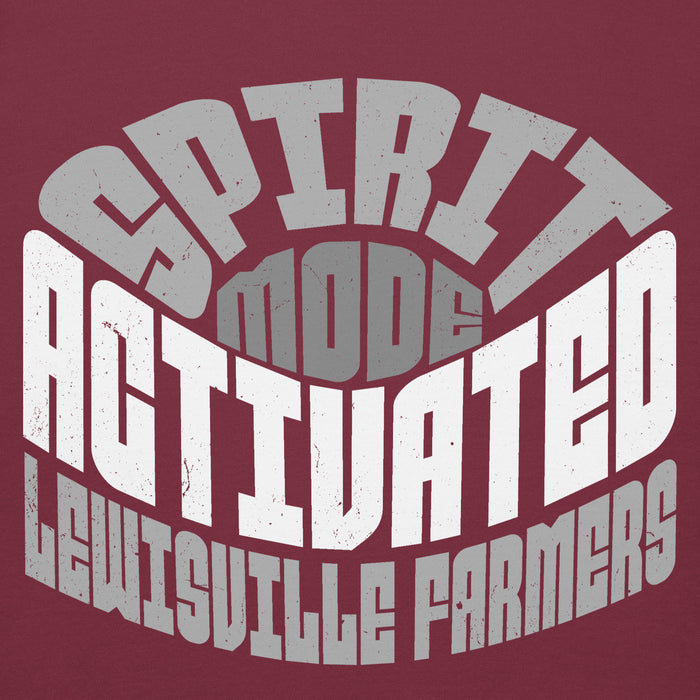 Close-up view of Lewisville High School Farmers Maroon Premium Unisex Hoodie 242