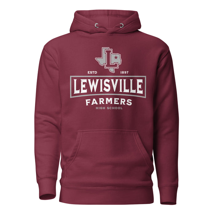 Lewisville High School Farmers Maroon Premium Unisex Hoodie 202
