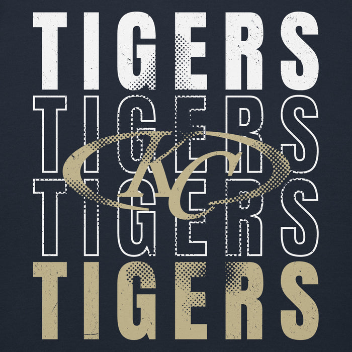 Close-up view of Klein Collins High School Tigers Navy Blue Premium Unisex Hoodie 233