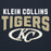 Close-up view of Klein Collins High School Tigers Navy Blue Premium Unisex Hoodie 234