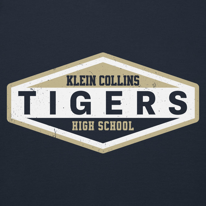Close-up view of Klein Collins High School Tigers Navy Blue Premium Unisex Hoodie 009