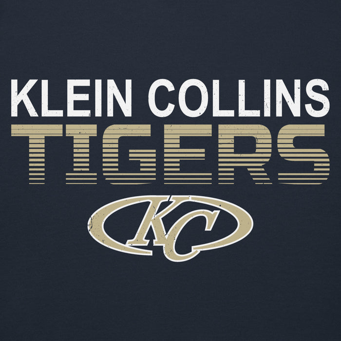Back view of Klein Collins High School Tigers Navy Blue Premium Unisex Hoodie 024