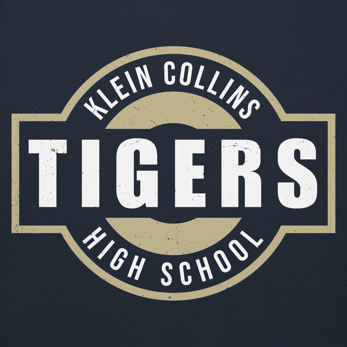 Back view of Klein Collins High School Tigers Navy Blue Premium Unisex Hoodie 011