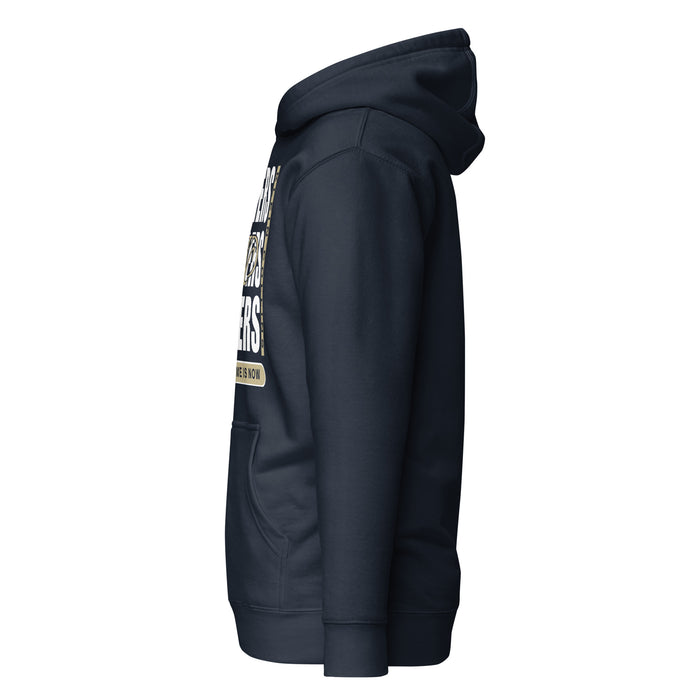 Side view of Klein Collins High School Tigers Navy Blue Premium Unisex Hoodie 235