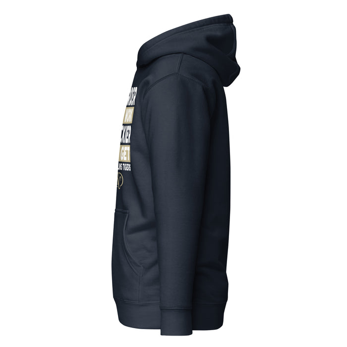 Side view of Klein Collins High School Tigers Navy Blue Premium Unisex Hoodie 238