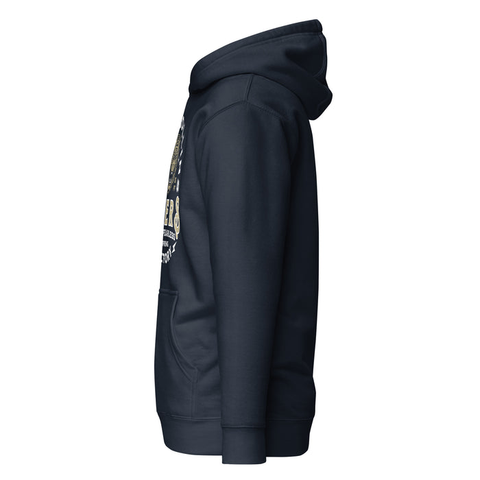 Side view of Klein Collins High School Tigers Navy Blue Premium Unisex Hoodie 206