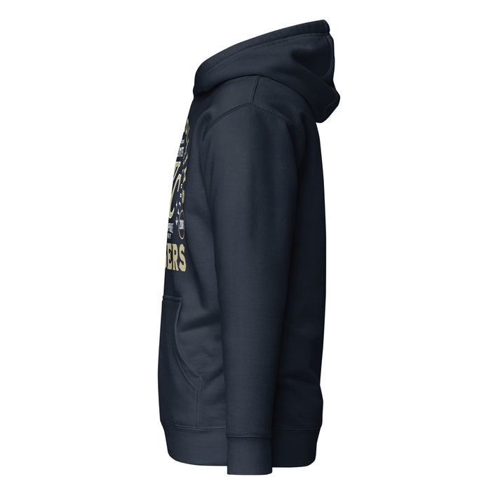 Side view of Klein Collins High School Tigers Navy Blue Premium Unisex Hoodie 208