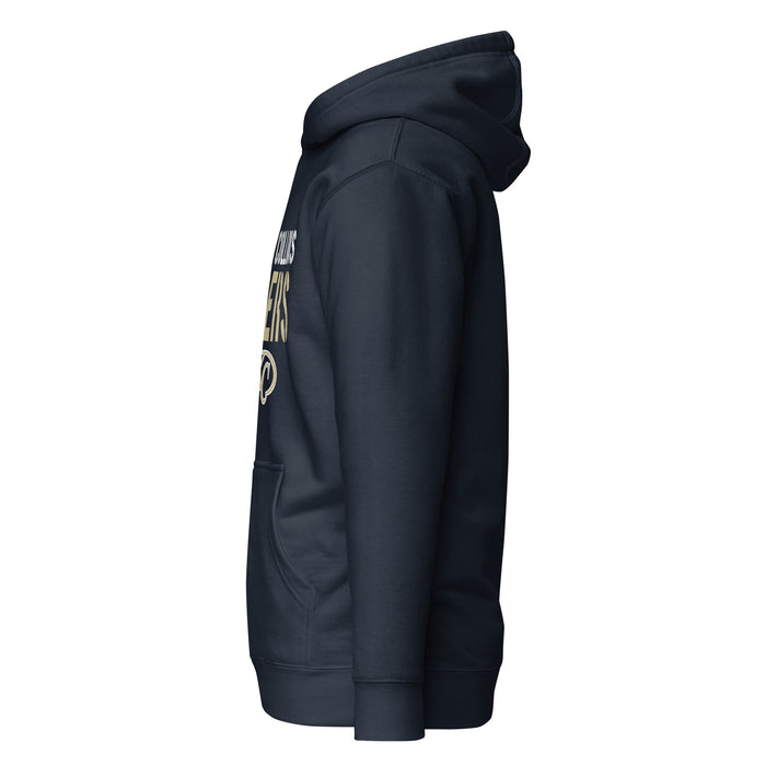 Side view of Klein Collins High School Tigers Navy Blue Premium Unisex Hoodie 017